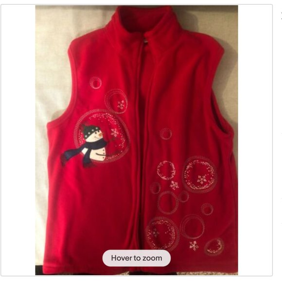 Authentic Vintage Ugly Tacky Christmas Sweater Vest Size Small Fleece - Picture 1 of 3